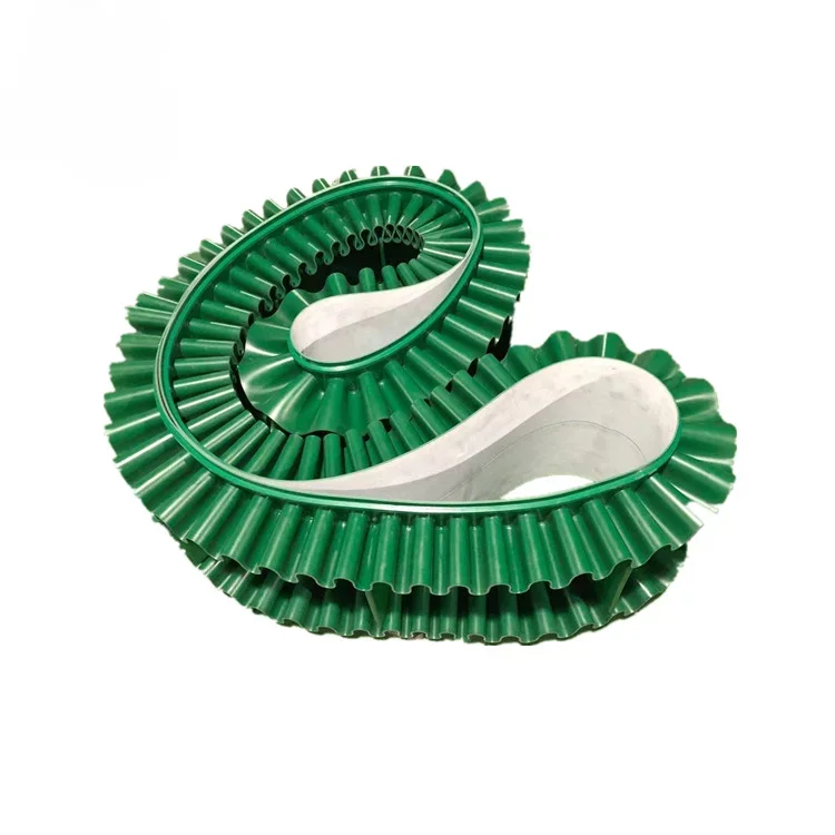 

l # 4mm green pvc conveyor belt with sidewall and cleat