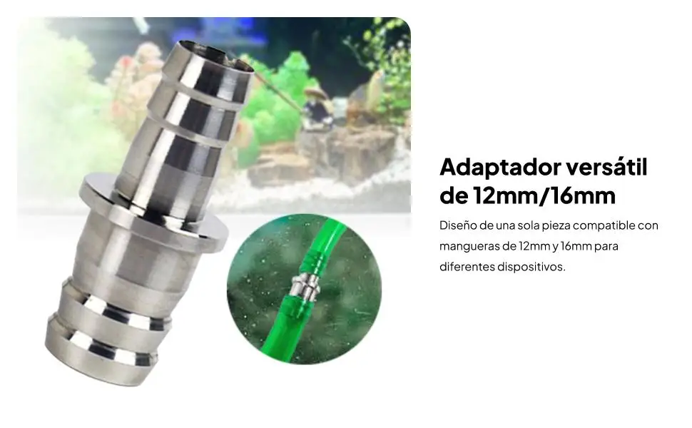 Stainless Steel Aquarium Hose Connection Head Quick Release Tube Adapter for Fish Tank Pump and Filter System
