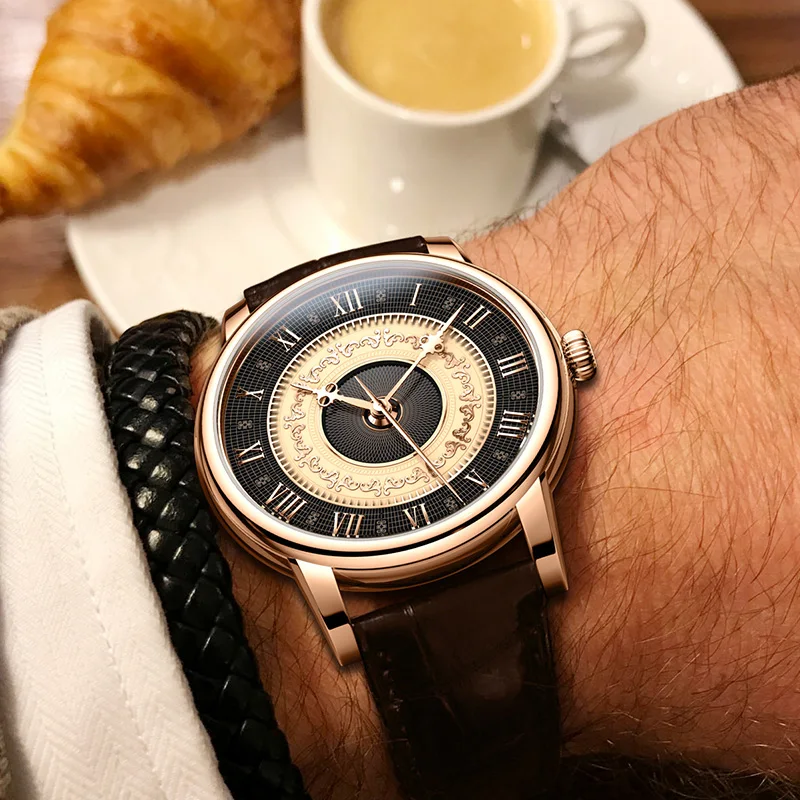 LOBINNI Men\'s Watch Retro Business Automatic Mechanical Watch MIYOTA 821A Movement 50 Water Resistant Sapphire Wrist Watch