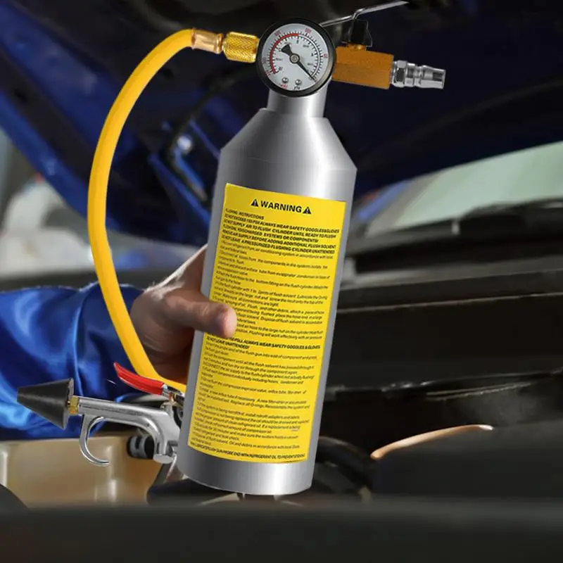 

NEW Automotive A/C System Pipeline Flushing Tool Set Car Air Conditioning Pipe Cleaning Bottle Aluminum Alloy Material