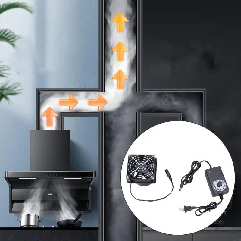 80mm DC12V Mini Exhaust Fan with Adjustable Speed Suitable for RVs & Electronic Repair Rooms Home Workshops Maker Spaces