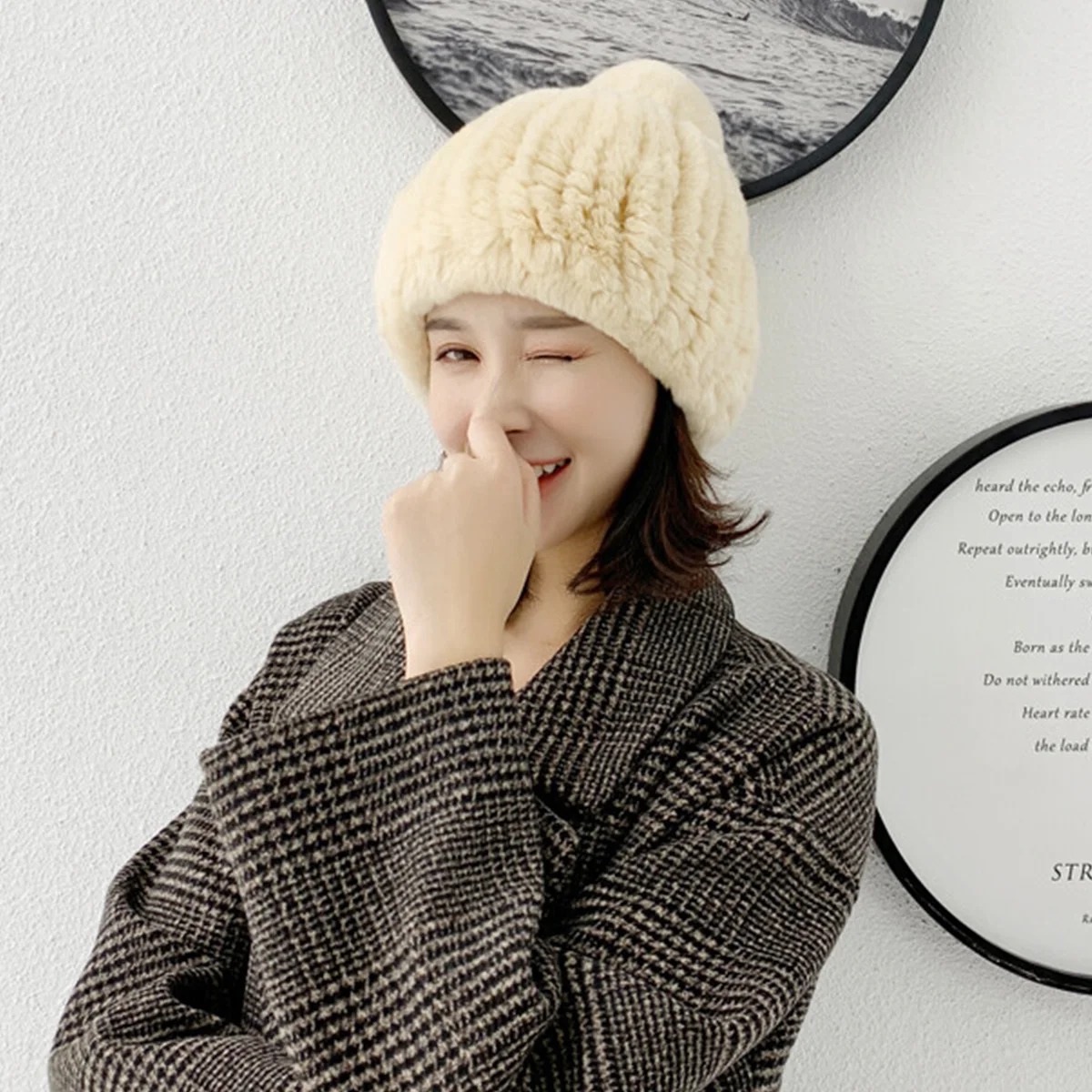 Natural Fox And Rabbit Fur Earflap Hat Russia Winter Accessories Warm Genuine Rabbit Fur Bomber Hats FEIMANYUAN