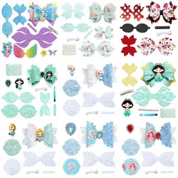 Princess Faux Synthetic Leather Bow-Knot Material Pack Kit DIY Making Handmade Material Without Clips Gift Decoration For Girls