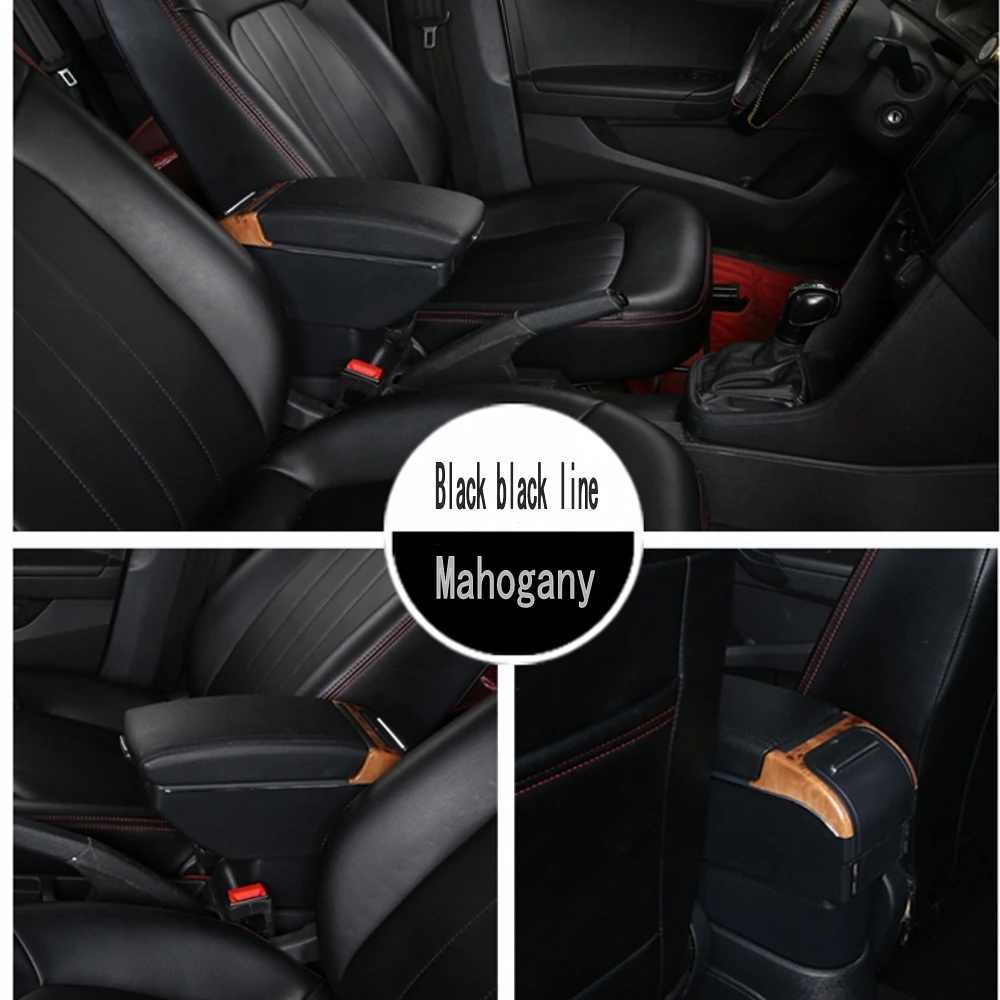 For Volkswagen VW Polo 9N 3 Armrest Box Elbow Rest Center Console Storage with Phone Charging USB Interface Cup Holder