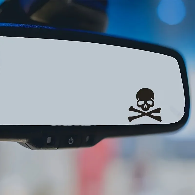 2PCS/SET Skull Style Sticker for Car Motorcycle Rearview Mirror Decoration Fashion Accessory