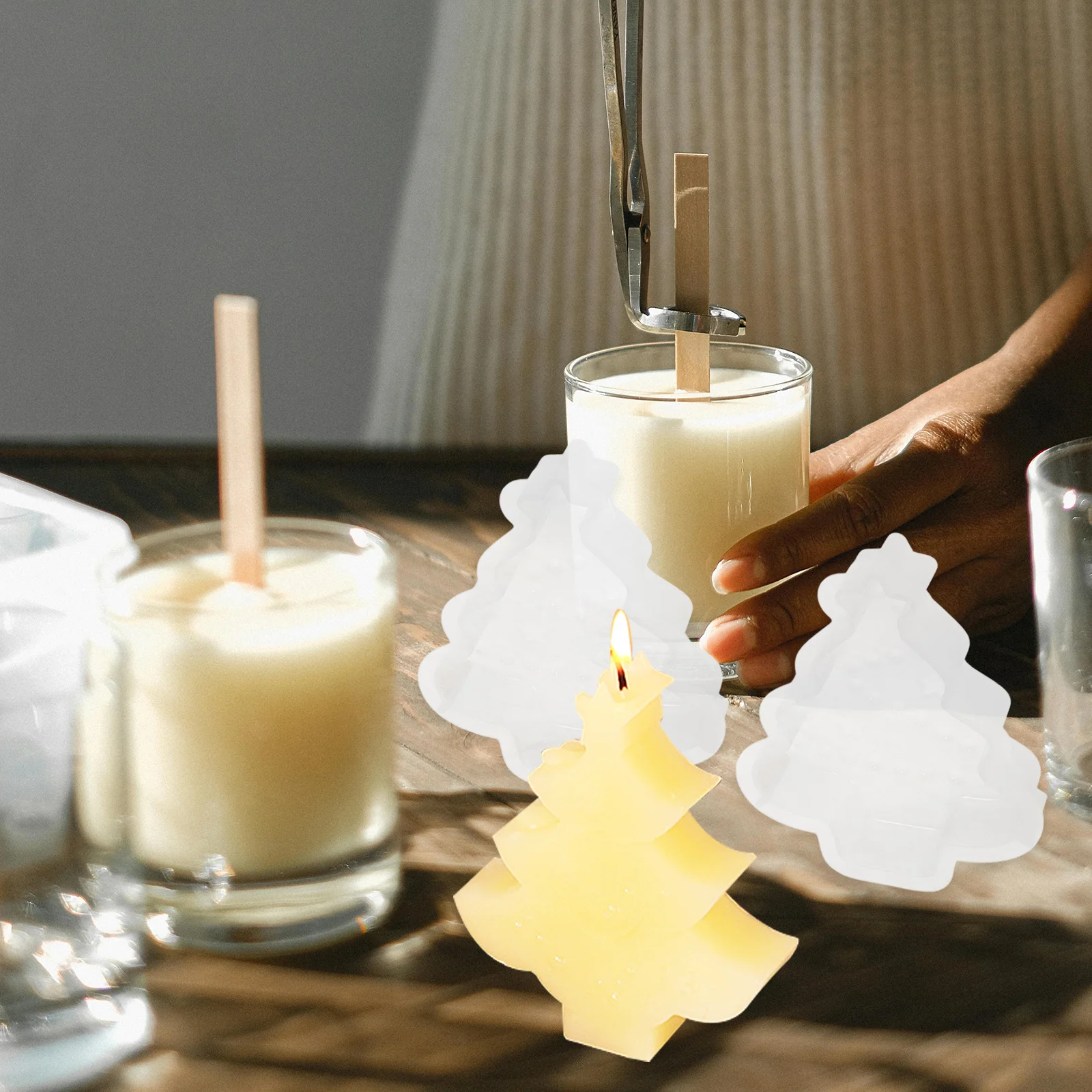 

Angoily 3pcs Silicone Christmas Tree Mold for Decorative Holder Crafting Holiday Decor