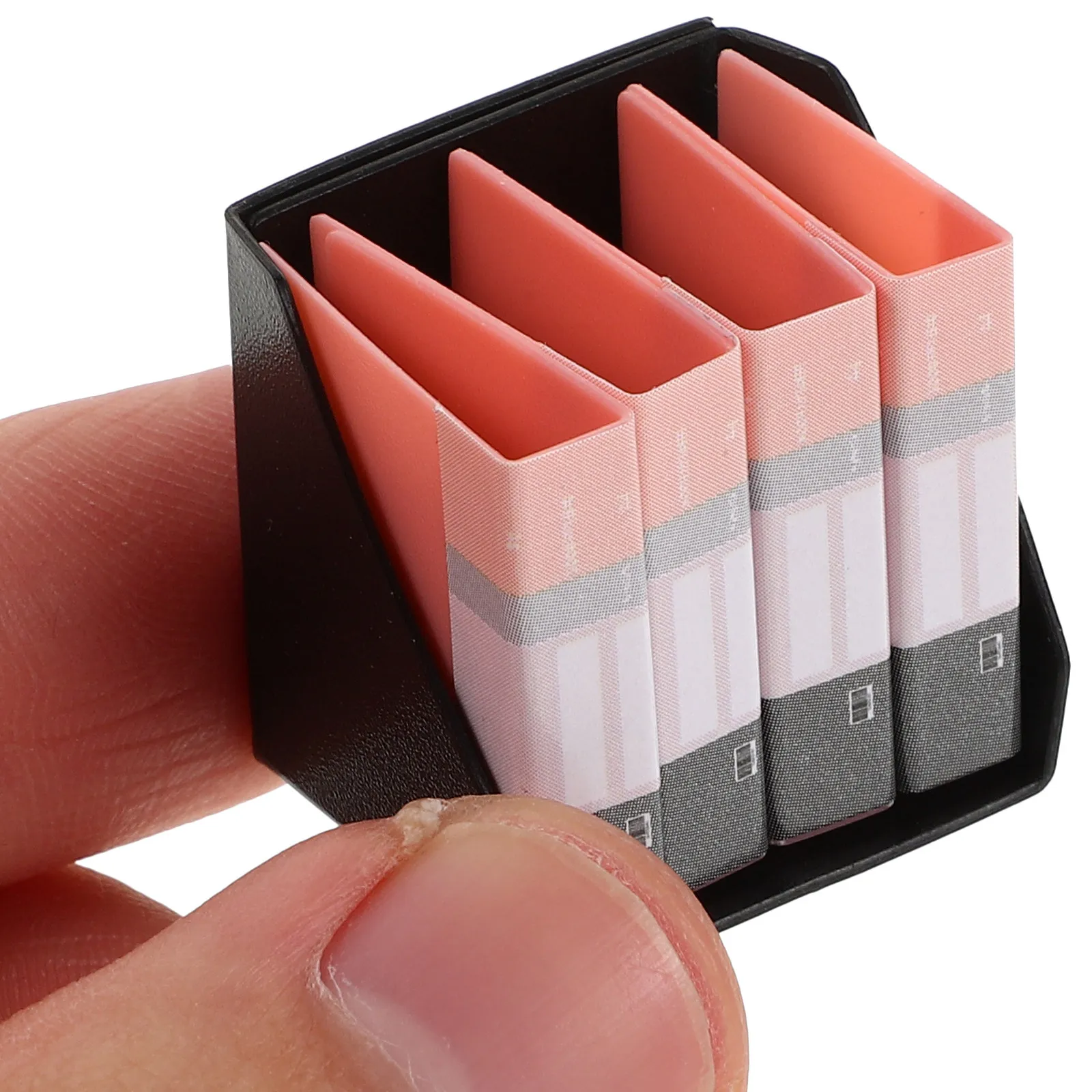 

4Sets Dollhouse File Folder Mini Paper Organizer Realistic Office Supplies for Miniature Desk Decor Simulation Scene Props