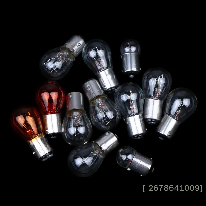 

⚑2Pcs 1157 1176 89 2409 2412 2410 2405 1141 1016 Car Bulbs Amber/Transparent Halogen For Turn Tail Reverse Lights 12V/24V