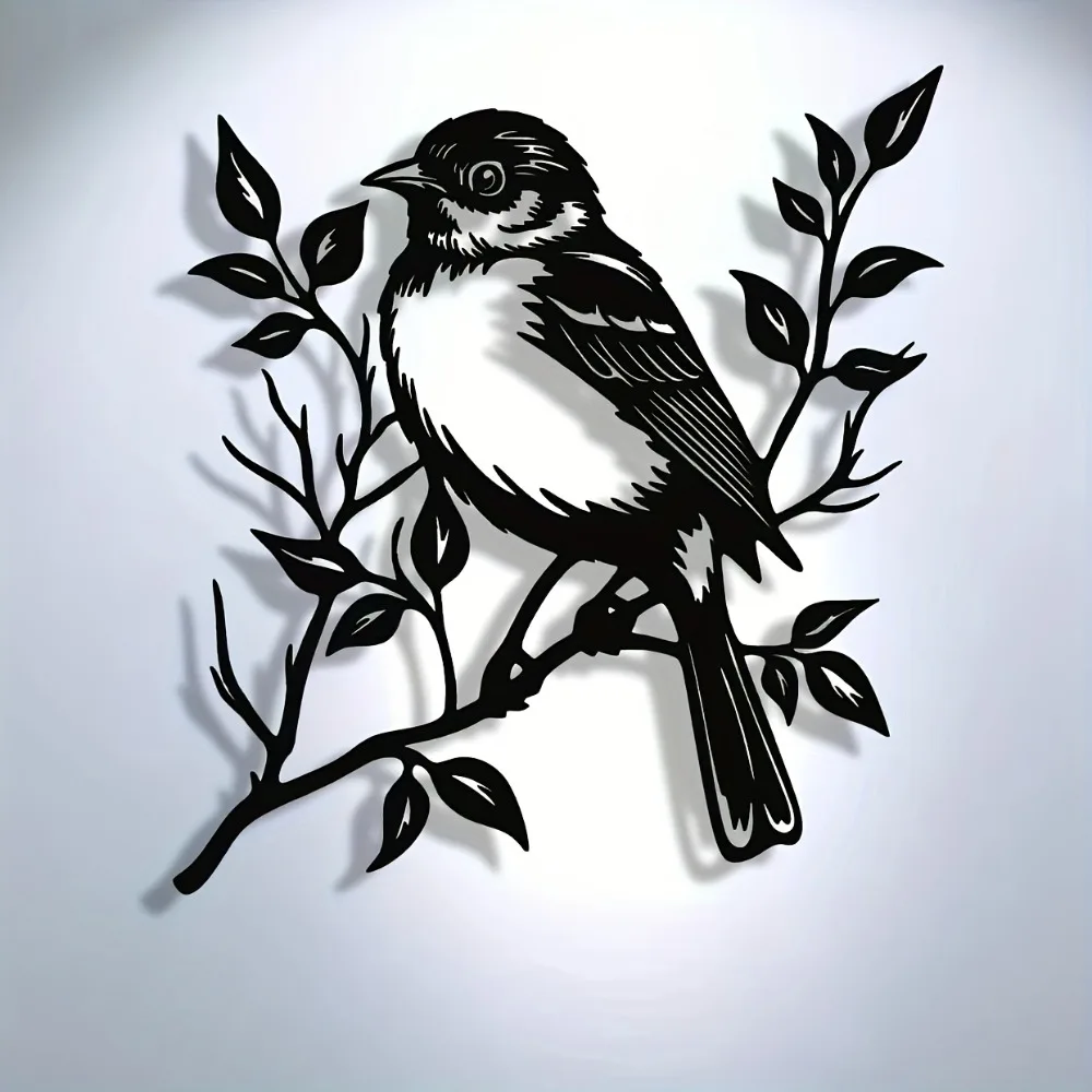 Alivion Metal Wall Art Birds On Branches Iron Sculpture Home Office Living Room Bedroom Kitchen Farmhouse Lobby Rustproof