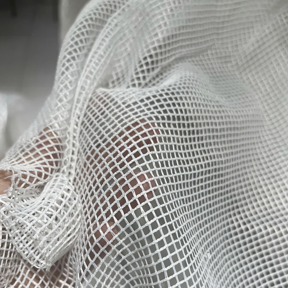 White square mesh fabric Soft hollowed-out perspective designer fabric Fashion design fabric Wedding veil Shopping bag materials