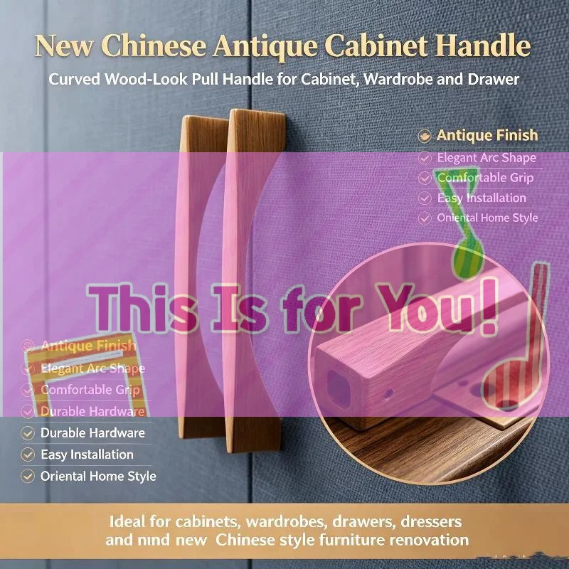 【HMA】Modern Nordic Zinc Alloy Cabinet Handles And Knobs Brushed Bronze Finish Furniture Hardware Cupboard Door Pulls