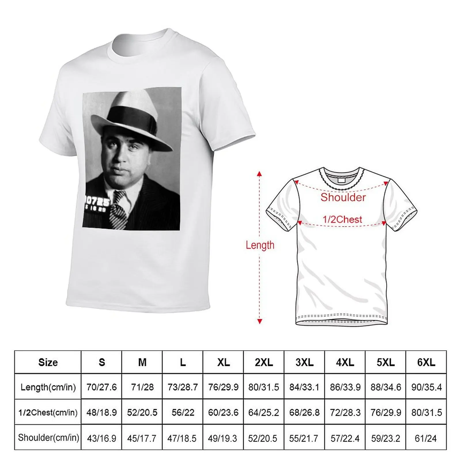 Al Capone B&W mugshot T-Shirt man clothes baggy shirts Men's t-shirts