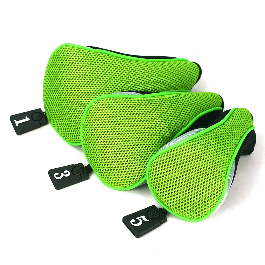 

3Pcs Club Heads Cover Soft Wood Golf Club Driver Headcovers Golf Head Covers Protect Set