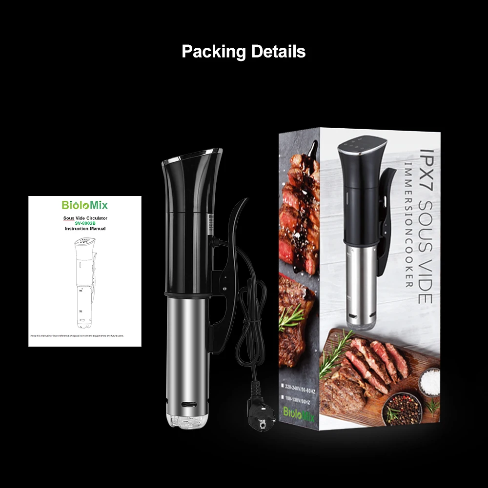 BioloMix IPX7 Waterproof 2nd a 4th Generation Sous Vide, fornello lento sottovuoto a circolatore ad immersione con controllo digitale LCD