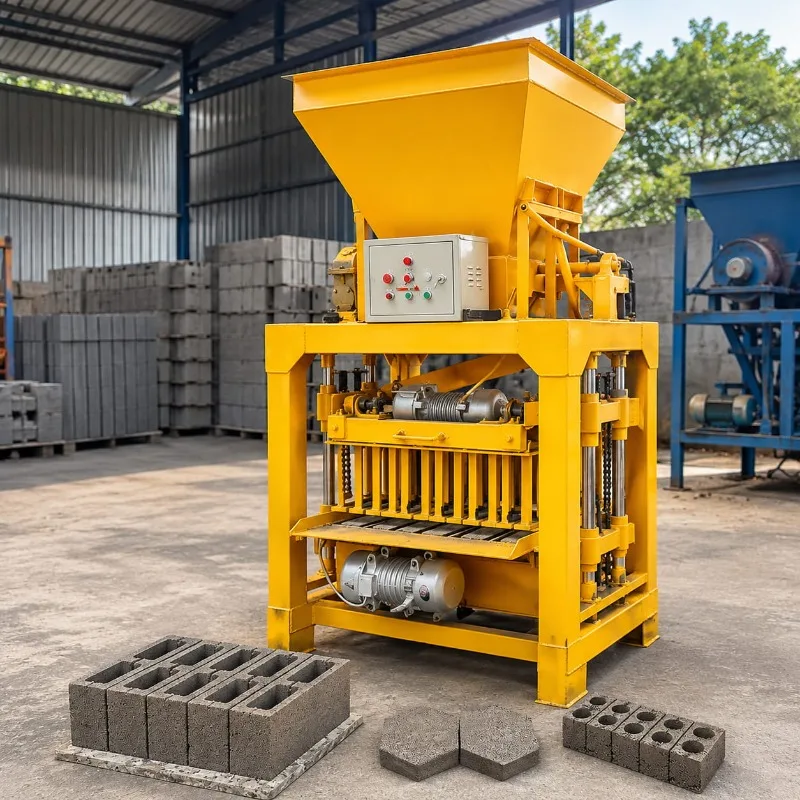 Cement Brick Maker Hollow Block Machine Industrial with Customized Solid Mold Hopper Feeding view 2