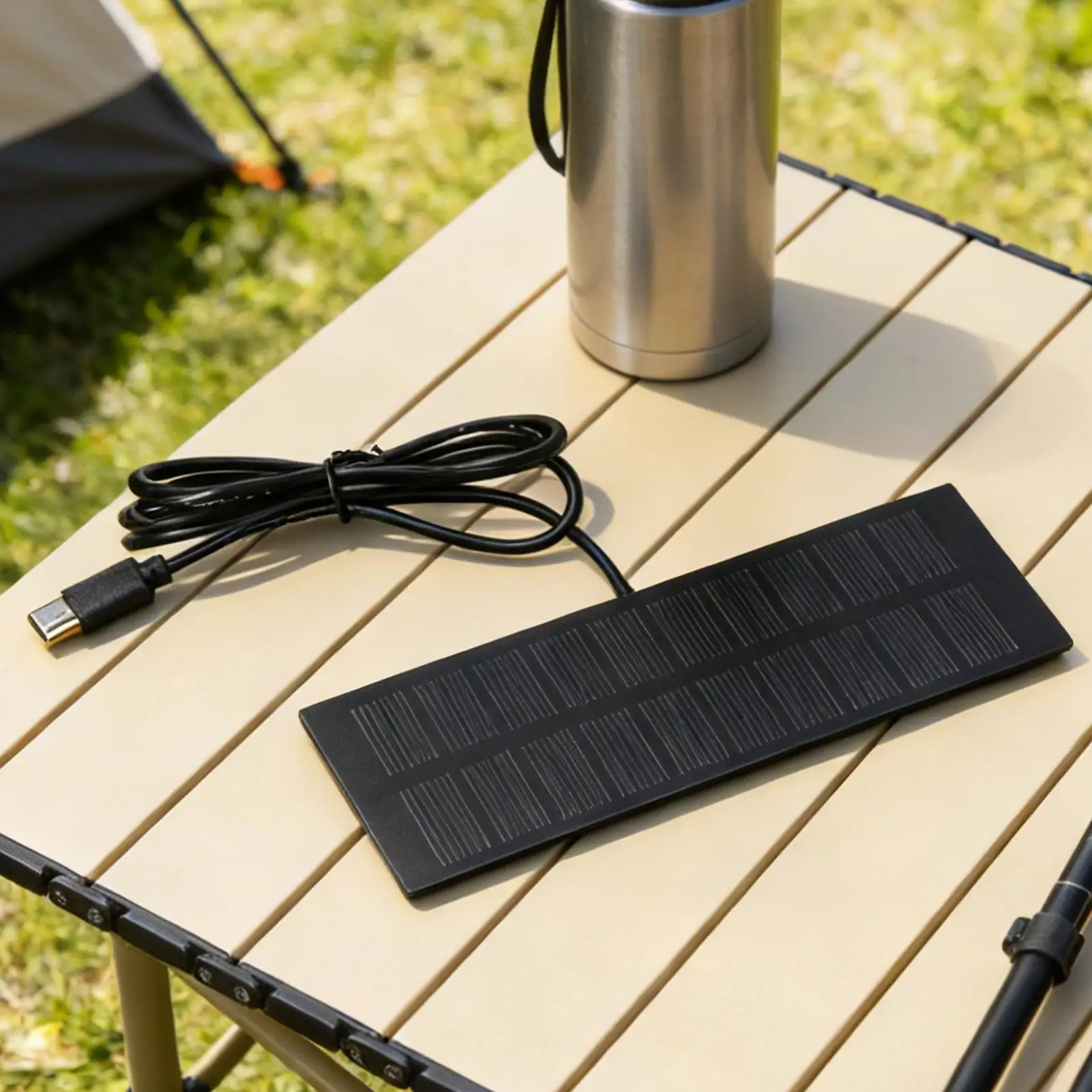 5W 5V Solarladegerät Typ-C Tragbares Powerbank-Panel für Telefon USB-Geräte Überwachungskamera Camping Notstromausfall Backup – Detail 1