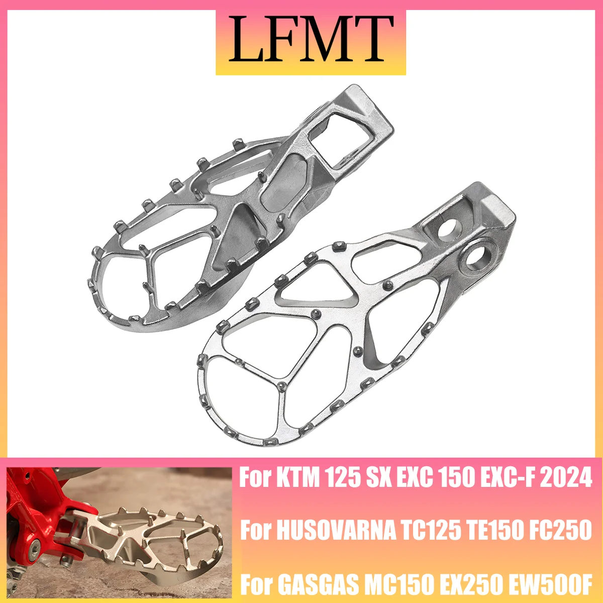 

New 2024 motorcycle accessories stainless steel foot pedals foot nail pedals For KTM SX EXC EXC-F SIXDAYS For HUSOVARNA TC TE FC