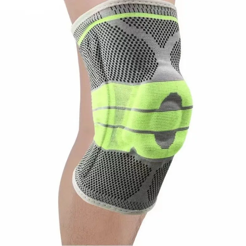 Spring Knee Pads Fitness Running Basketball Silicone Spring Support Breathable Pressurized Silicone Knee Brace Sports Gym