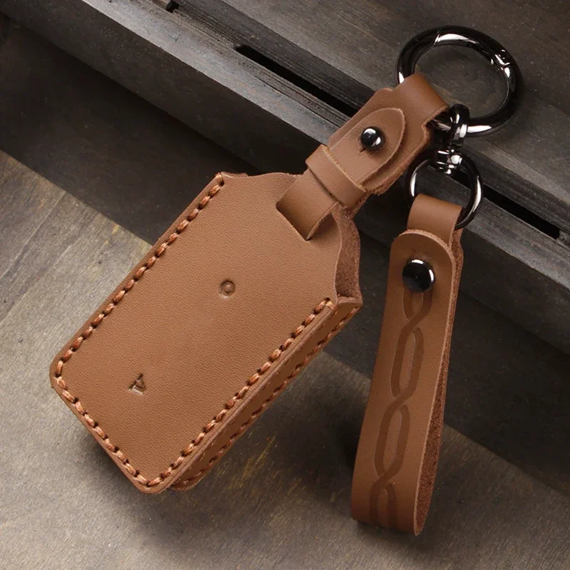 

Genuine Leather Car Key Case Bluetooth Remote Key Bag Durable Keychain Storage Pouch for Volvo EX30