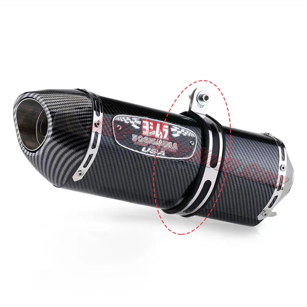 ل Yoshimura R77 العادم أنابيب طرفية ألياف الكربون الثابتة المشبك الفولاذ المقاوم للصدأ حلقة ثابتة العادم تحديد كليب مع الترباس والجوز