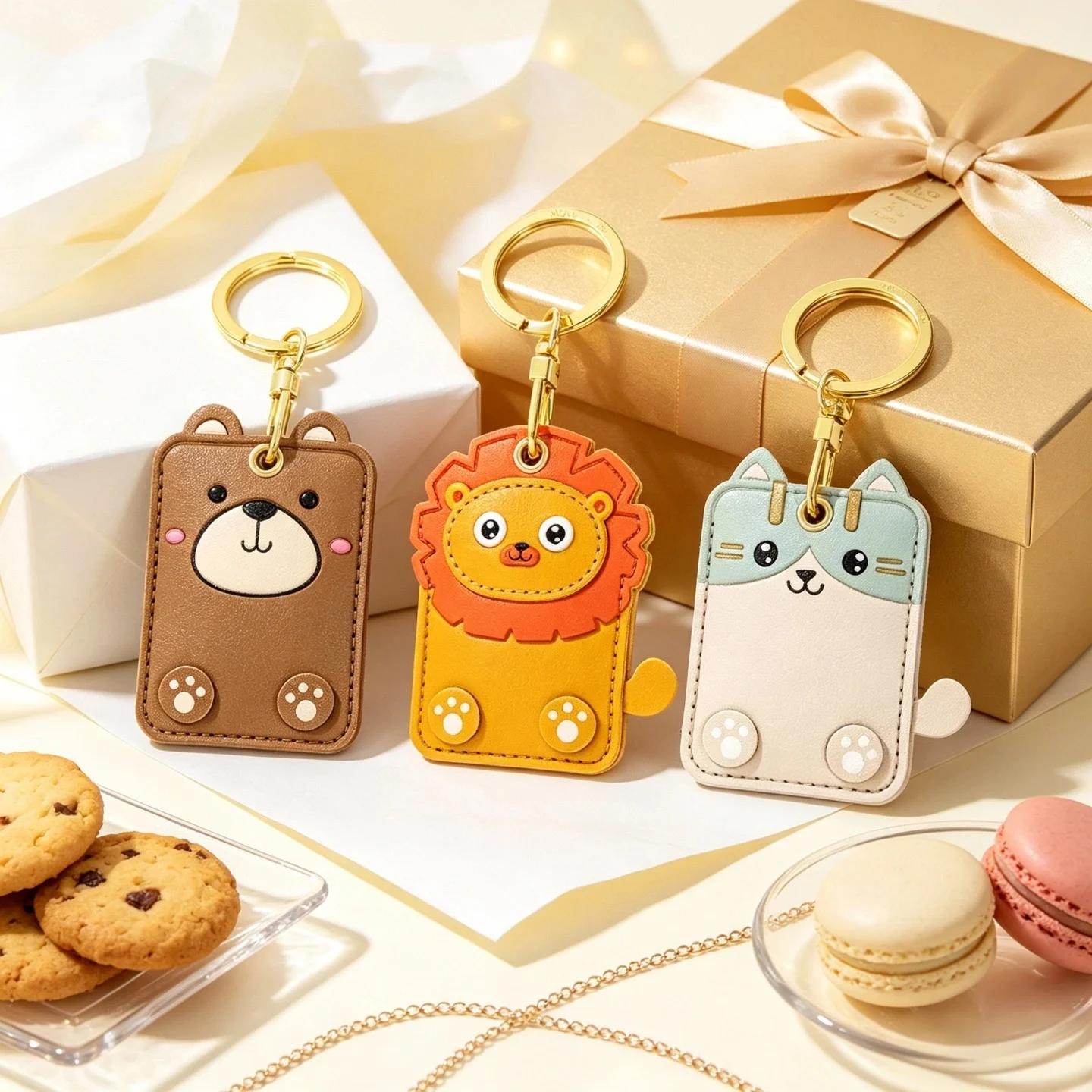 2026 New Animal Keychain Card Holder - Cute ID Badge Cover for Students, Backpack Pendant,Elevator Card Holder & Backpack Charm