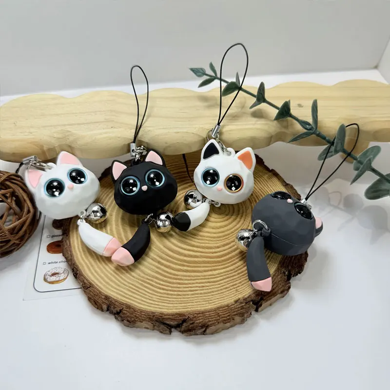 1 Piece - Cute Swinging Tail Pendant Cat Car Hanging Ornament - Bell Accessory - for Car Interior Decoration - Unique Accessory for Pet Lovers - Affordable Pet-Themed Gift.