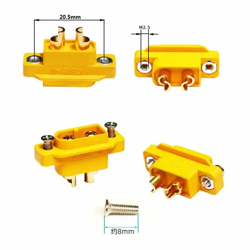 Złącze 20A XT60E z nakrętką M2.5 3.5mm pozłacana Model samolotu wtyczka do Model RC gniazdo panelu męskiego multicoptera XT60