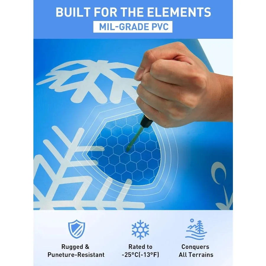 Inflatable Snow Tubes for Adults 41.5" Heavy Duty Octagonal PVC Snow Tube for Sledding with Handles Tow Strap Repair Kit Outdoo