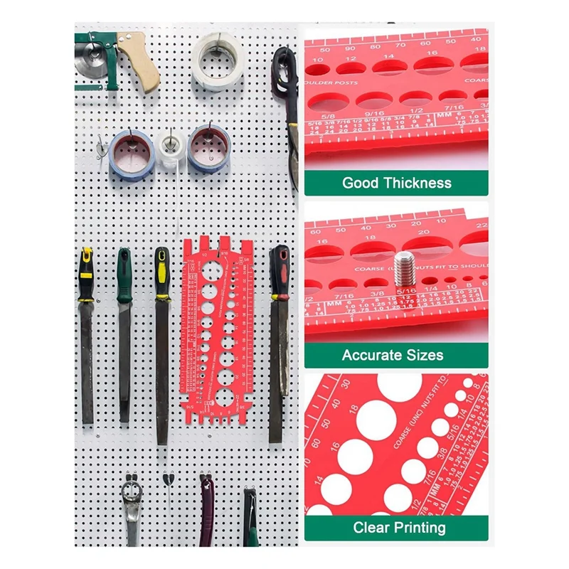 Bolt Gauge (Metric And SAE),Bolt Sizer For Quickly Sizing Nuts And Bolts, Plastic Bolt Measuring Tool,Thread Gauge