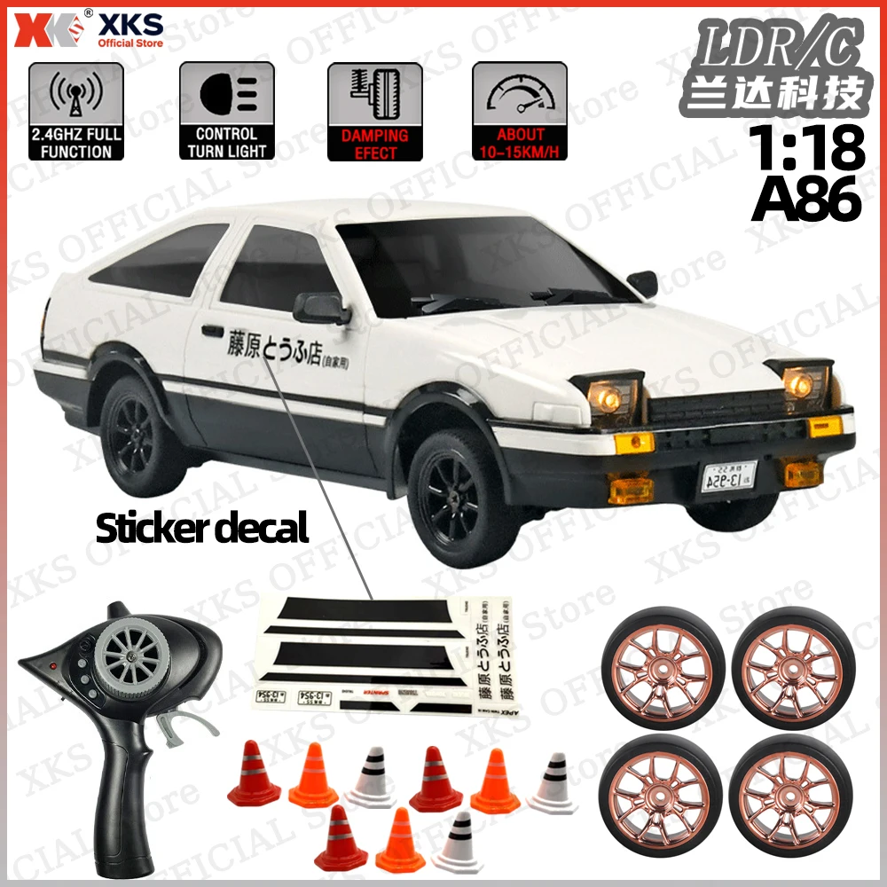 

XKS LDRC AE86 Модель 1/18 Mini RWD RC Car Drift Racing 2,4 ГГц Светодиодные фонари с защитой от помех Электрическая радиоуправляемая игрушка в подарок для детей