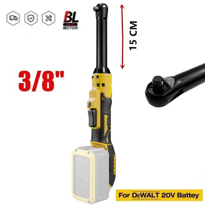 Cordless Ratchet Wrench Upgraded Extended Head Removal Screw Nut 220N.m 3/8