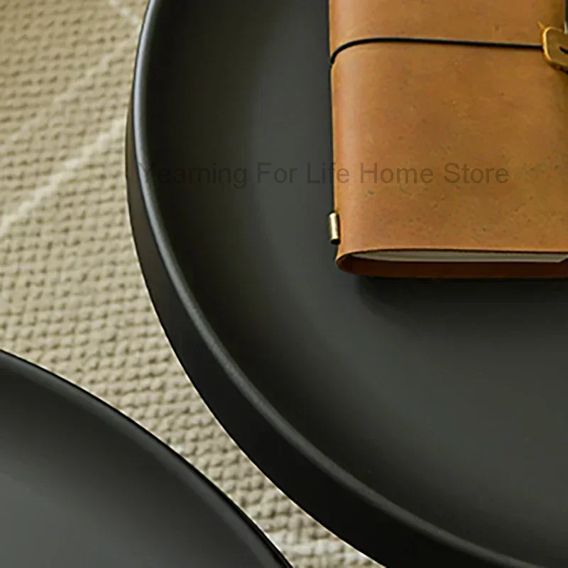 Vintage Round Coffee Table Kitchen Black Modern Unique Hotel Bedroom Side Table Luxury Storage Mesa Auxiliar Home Furnitures