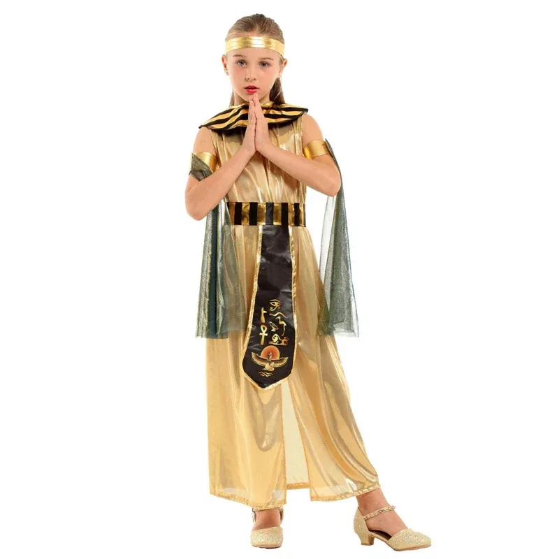 Halloween Costumes Boy Girl Ancient Egypt Egyptian Pharaoh Cleopatra Prince Princess Costume for Children Kids Cosplay