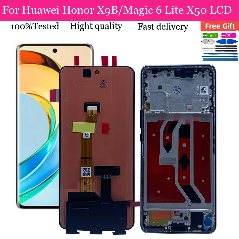 6.78\'\' Original AMOLED For Huawei Honor X9B LCD Display Screen Touch Digitizer For Honor Magic 6 Lite X50 LCD Frame