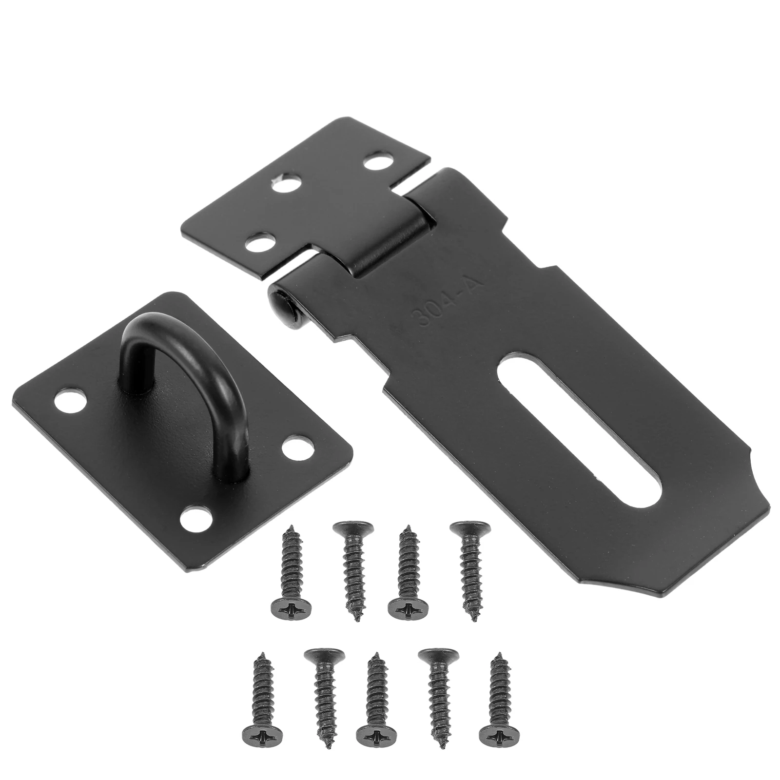 

1 Set Black Stainless Steel Hasp Lock For Door Cabinet Window Drawer Shed Pet Gate Tool Box Multi-Function Sturdy Replacement