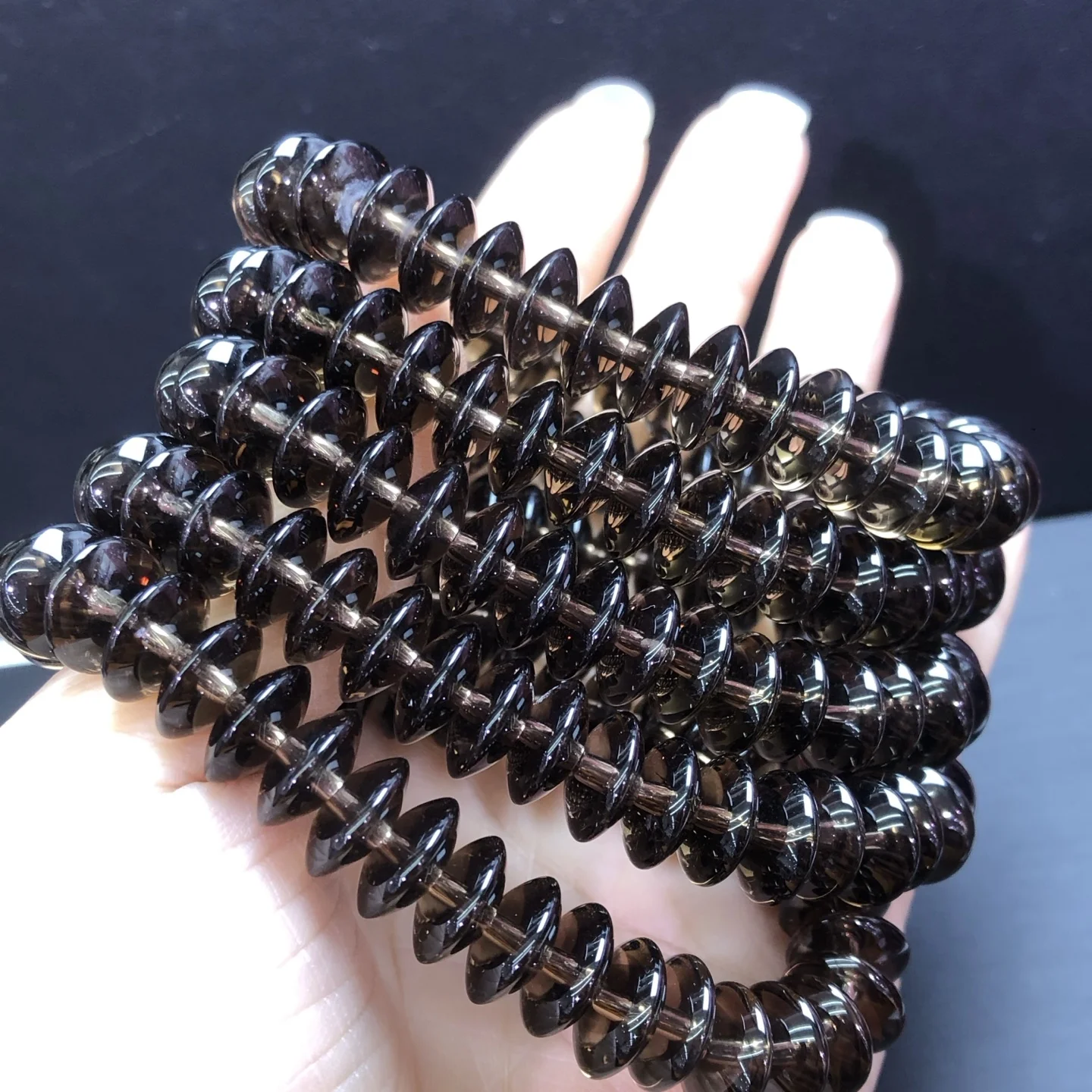 

1 шт. Fengbaowu натуральный дымчатый кварцевый браслет 10 мм диск бусины кристалл Рейки целебный камень ювелирные изделия подарок для женщин мужчин