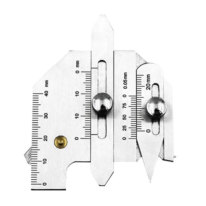 Pipe Welding Gauge Welding Inspection Ruler 0-40mm Stainless Steel 0.5-5mm Crack Size Suitable for Industrial Drop Shipping