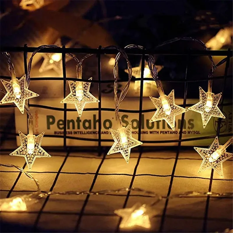 Star Light String Twinkle Garlands Battery Powered Christmas Lamp Holiday Party Wedding Decorative Fairy Lights 10/20/40/50 LED