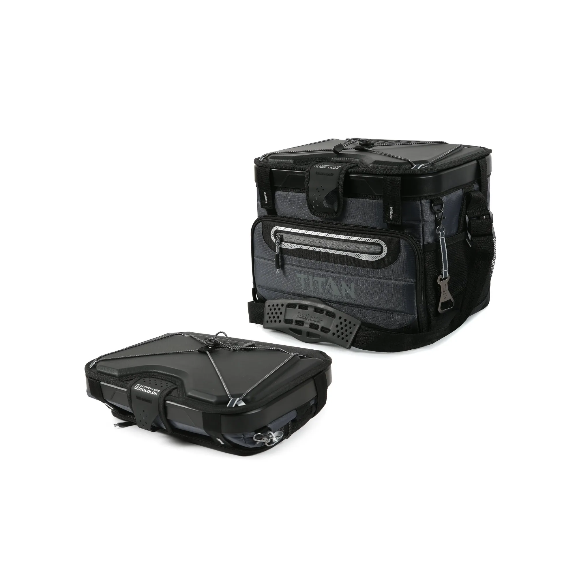 Collapsible Zipperless Soft Cooler, Black,Holds 40 cans/27 quarts