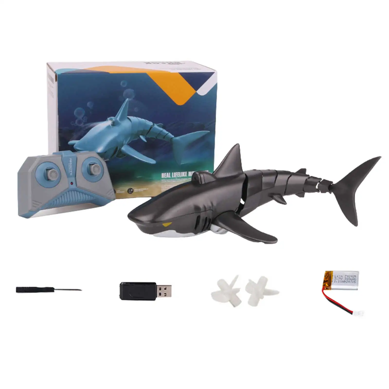 60 X 60cm Remote Control Toys For Boys Kids 1:18 Scale High Simulation For Pool Fish Toys With Light & Spray Water Function For