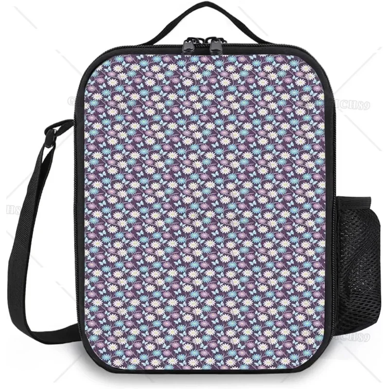 Sac à lunch isotherme réutilisable pour hommes et femmes, motif naturel d'animaux et de plantes, boîte fourre-tout isotherme pour le travail, le pique-nique ou le voyage avec poche