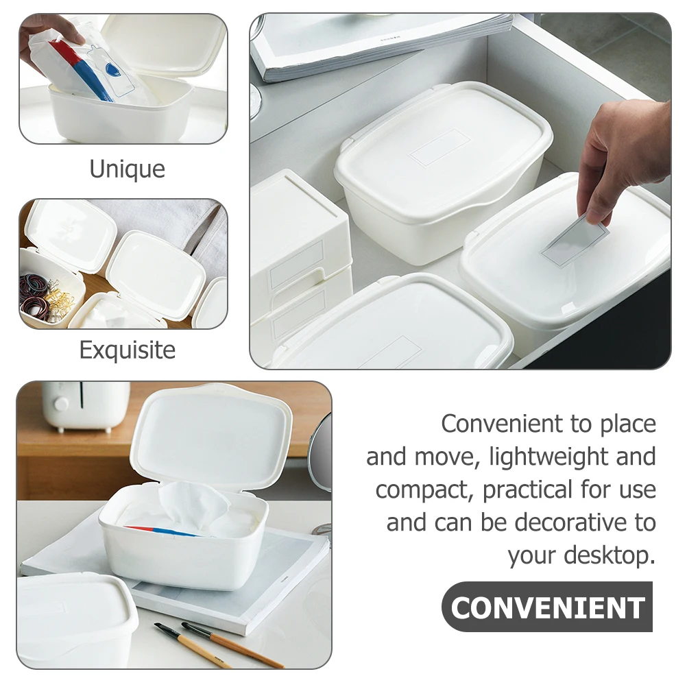 

Plastic Square Wet Tissue Storage Box Dustproof Napkin Holder Container With Lid Organizer For Bathroom Desktop Case Storage
