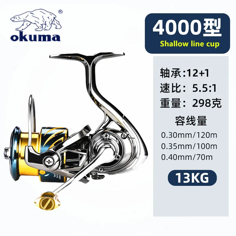 オクマ オールメタルフィッシングリール 12+1BB15KG 最大ドラグ耐海水
