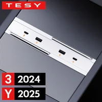 Para Tesla nuevo modelo Y 2025 lanzamiento Juniper Control Central carga rápida TPYE-C USB HUB modelo 3 Highland 2024 65W base de expansión