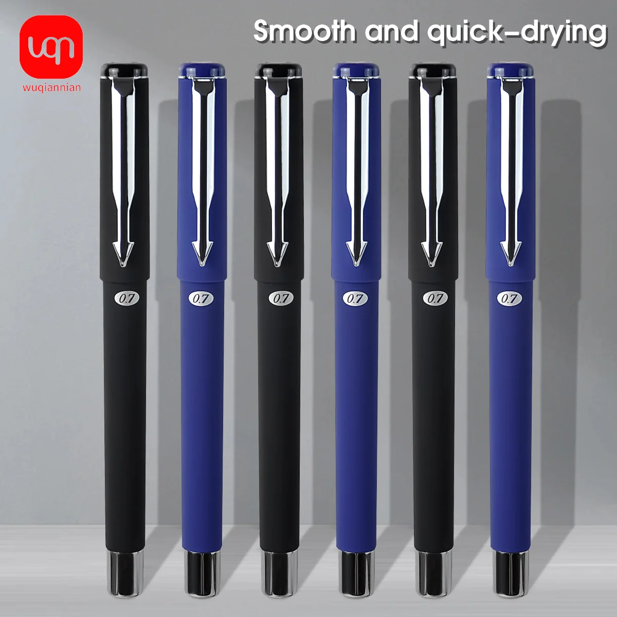

WQN 3/6/12pcs 0.7mm Black/Blue Two-Color Matte Gel Pen Black/Blue Ink Simple Business Signature Pen School and Office Supplies