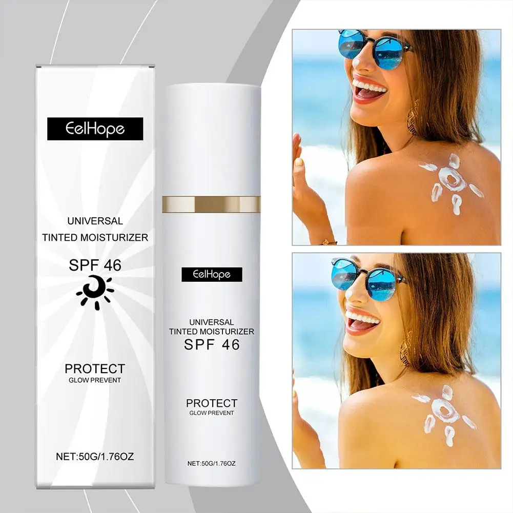 La protector solar hidratante de color Eelhope contiene extracto de limón vitamina C & E ligero refrescante no graso Corea