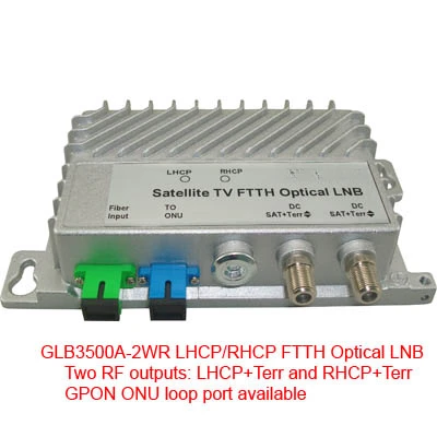 1310nm/1490นาโนเมตร/1550nm WDM TO GPON ONU CATV FTTH ดาวเทียม wideband/quattro/คู่ดาวเทียมตัวรับทีวี FTTH Optical LNB Fiber