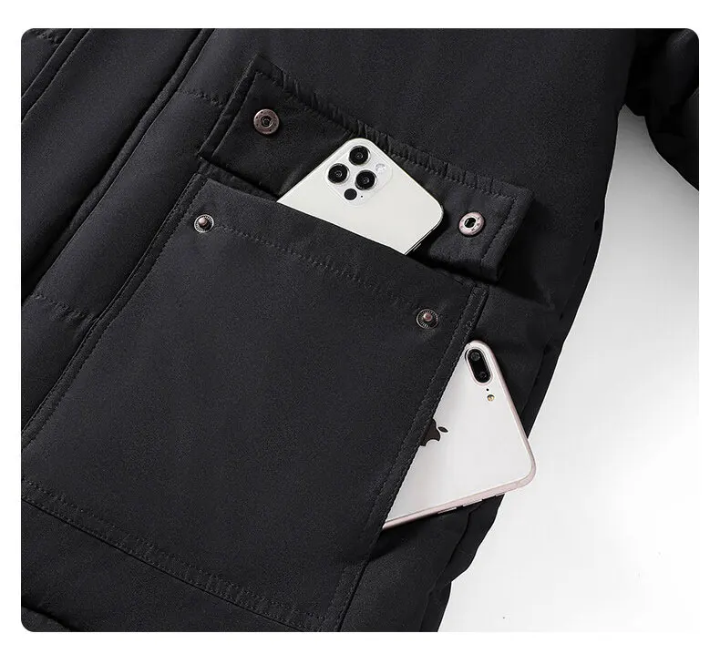 Thick Warm Winter Parka Men Fleece Hooded Men Outdoor Winter Jacket Coat Military Cargo Jackets Mens Plus Size Velvet Warm Coat