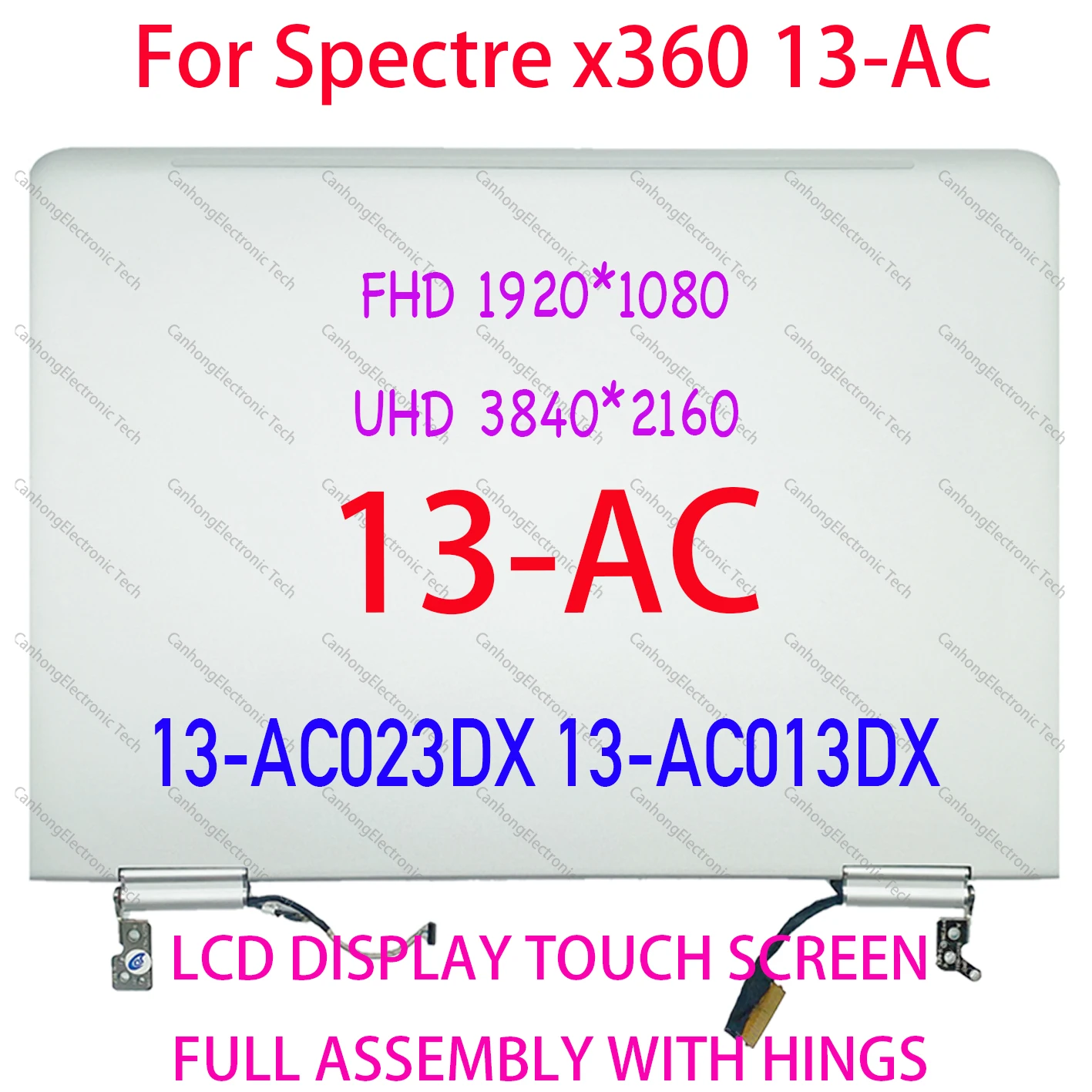 HPランプ用の完全な13.3インチLCDタッチスクリーンデジタイザー,ランプ用のアセンブリ,x360 13-ac 13t-ac000 13-ac033dx 13-ac012nf,918030-001