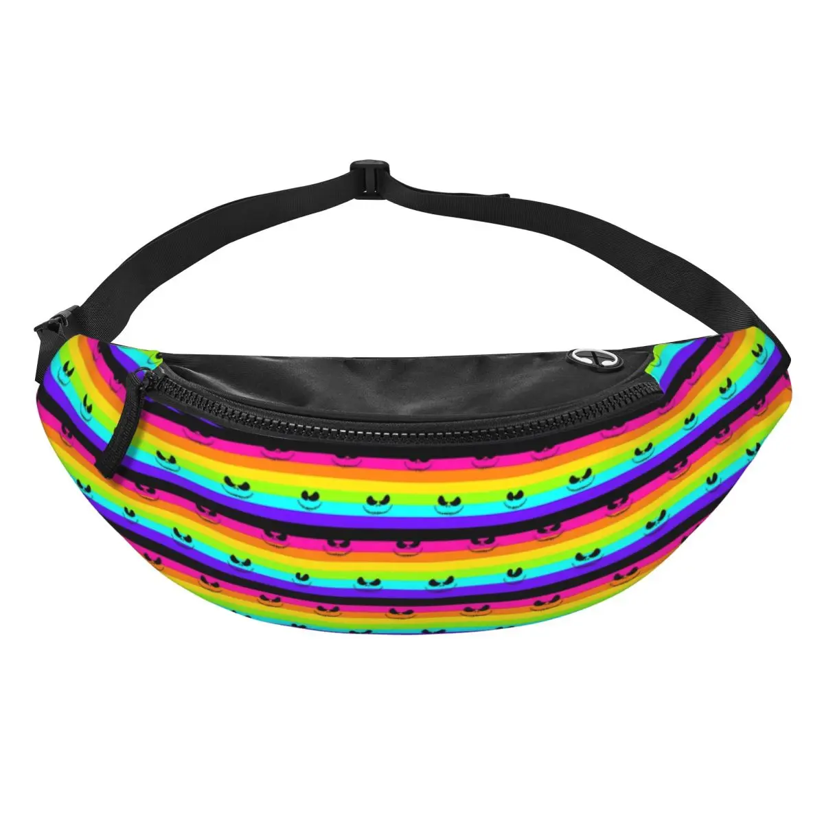 

Custom Jack Anime S-Skellingtones Fanny Pack Women Men Crossbody Waist Bag for Camping Biking Phone Money Pouch